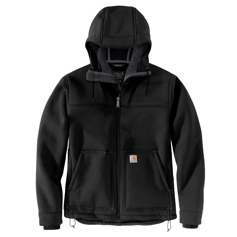 Blouson homme Super Dux à capuche zippé déperlant et anti-vent Noir