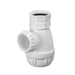 Siphon de bidet à petit culot 1 1/4 33x42 diamètre 32mm hauteur réglable plastique blanc