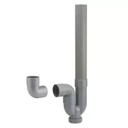 Siphon anti odeur lave linge - Sortie horizontale et verticale - Diamètre 40 mm - Plastique Gris