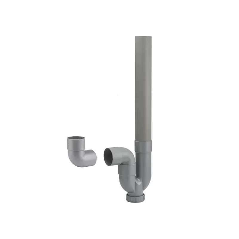 Siphon anti odeur lave linge - Sortie horizontale et verticale - Diamètre 40 mm - Plastique Gris