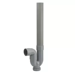 Siphon anti odeur pour machine à laver - Sortie horizontale - Diamètre 40 mm - Plastique - Gris