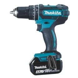 Perceuse visseuse à percussion Makita 18 V Li-Ion 4 Ah Ø 13 mm + 2 batteries + chargeur + coffret