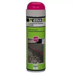 Traceur de chantier Edia fluo temporaire rose cerise 6 mois 500 mL