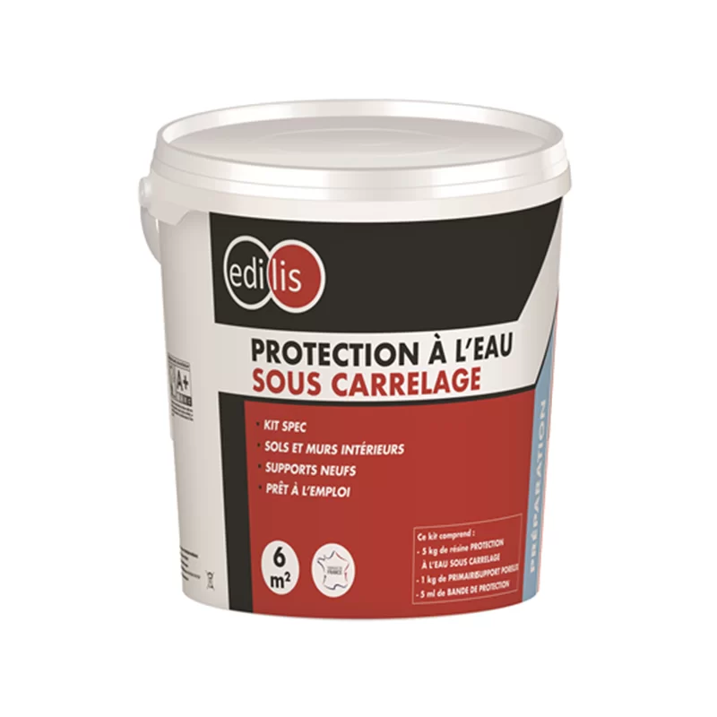 Kit de protection à l'eau sous carrelage Edilis 5 kg résine, 1 kg primaire, 5 ml bande de protection