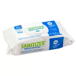 Lingettes désinfectantes Sanitizer pour mains et surfaces sachet de 80