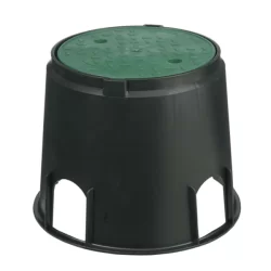 Regard 10 rond pour vannes arrosage enterré - Diamètre 30 cm Hauteur 25 cm - Couvercle vert