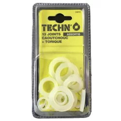 Joints caoutchouc plats et silicone toriques pour étanchéité - Ø 13 à 25 mm - Lot de 13 joints