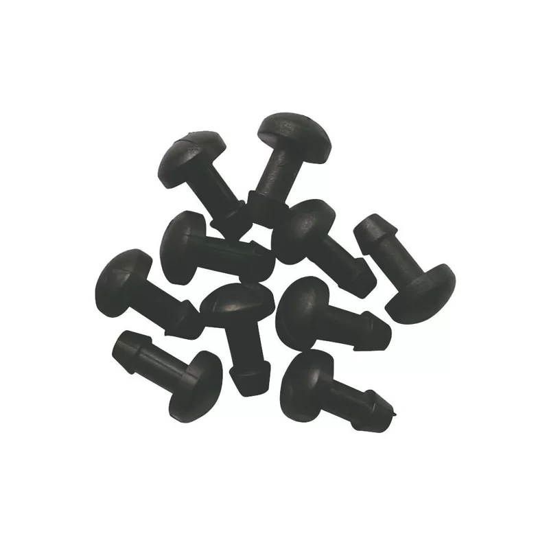 Raccord bouchon cannelé arrosage goutte à goutte Ø 4x6 mm- Fitt - Plastique noir - Lot de 10