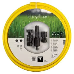 Tuyau d'arrosage Idro Yellow Fitt avec accessoires - Diamètre 12,5 mm - 20 mètres - Jaune