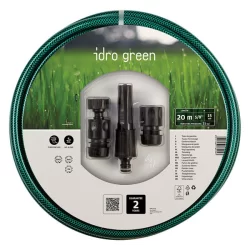 Tuyau d'arrosage Idro Green avec accessoires - Diamètre 12,5 mm - Longueur 15 mètres - Vert