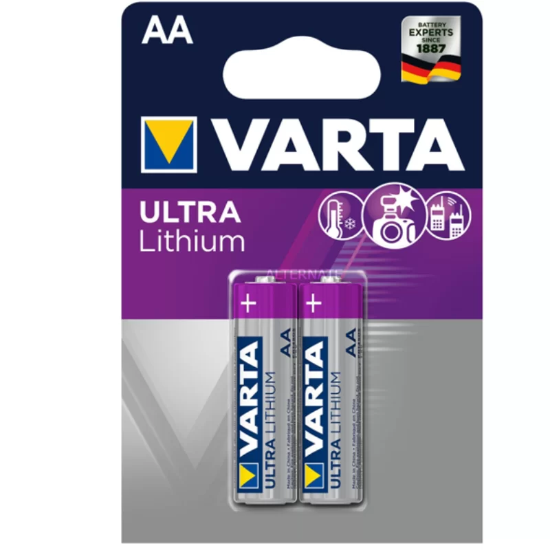 Piles Ultra Lithium AA Varta tension 1.5V - Blister de 2 piles