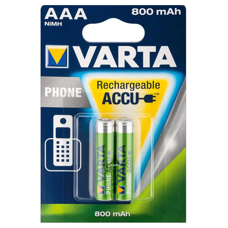 Piles rechargeables ACCU Varta AAA 800mAh - Blister de 2 piles