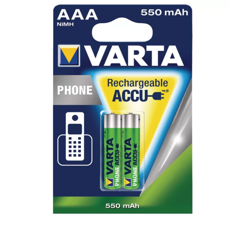 Piles rechargeables ACCU Varta AAA 550mAh - Blister de 2 piles