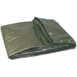 Bâche de protection renforcée en plastique 100%  imperméable - Taliaplast - 8 x 10 mètres - Verte