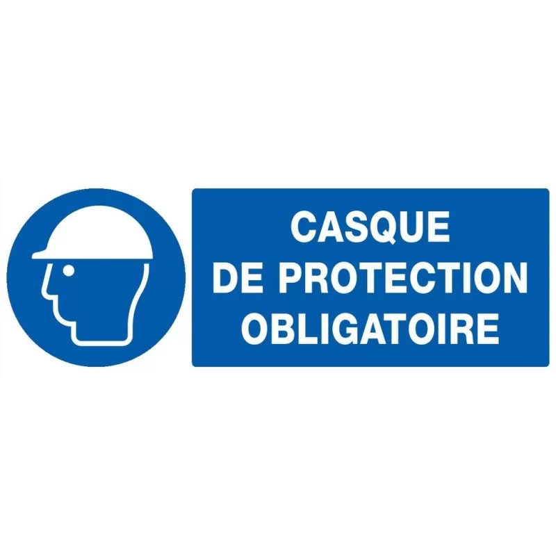 Panneau PS Choc en 330x200 Protection obligatoire de la tête