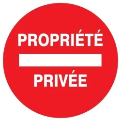 Panneau Propriété privée PS Choc diamètre 300 mm