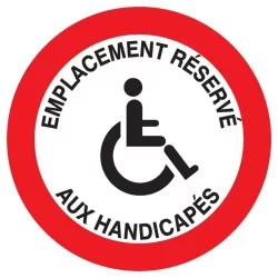 Panneau PS choc diamètre 300 mm   emplacement réservé aux handicapés