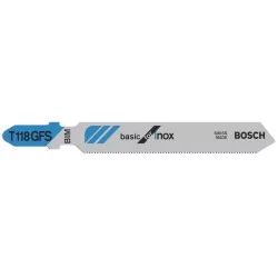 Lame scie sauteuse Bosch T 118 GFS Basic for Inox jeu de 5 lames