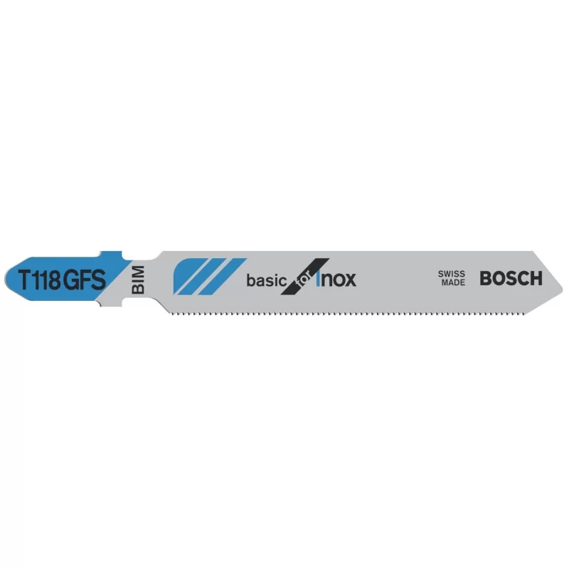 Lame scie sauteuse Bosch T 118 GFS Basic for Inox jeu de 5 lames