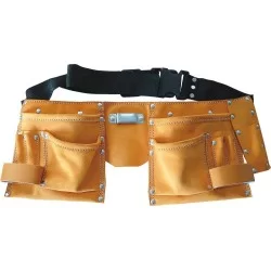 Ceinture porte outils double poche en cuir épais