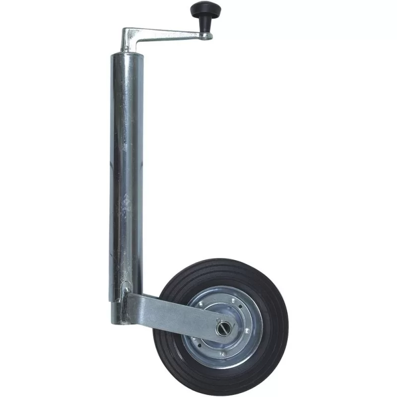 Roue jockey pleine jante acier 200 mm x 50 mm diamètre tube 48 mm