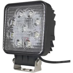 Phare de travail carré 9 LED 10/32V 27W 1800lm faisceau large