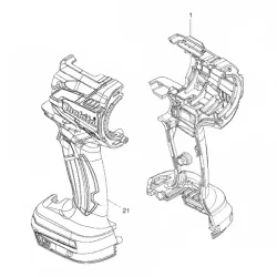 Jeu de carcasse pour perceuse visseuse Makita DHP481