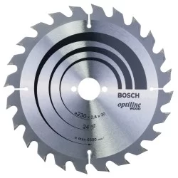 Lame scie circulaire Bosch Optiline Wood tout bois ? 230 mm alésage 30 mm 24 dents 2,8 mm