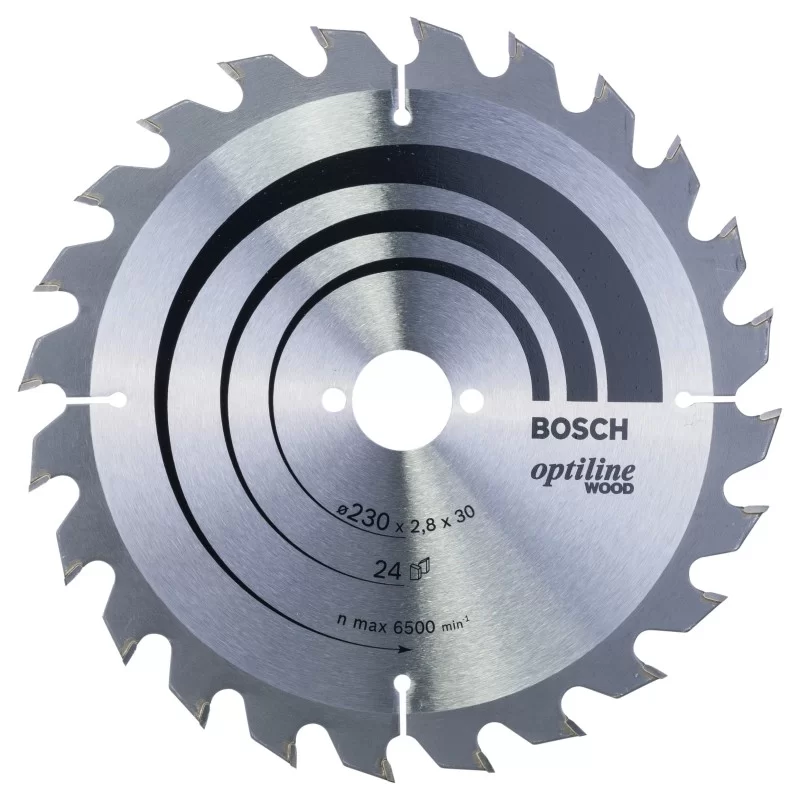 Lame scie circulaire Bosch Optiline Wood tout bois ? 230 mm alésage 30 mm 24 dents 2,8 mm