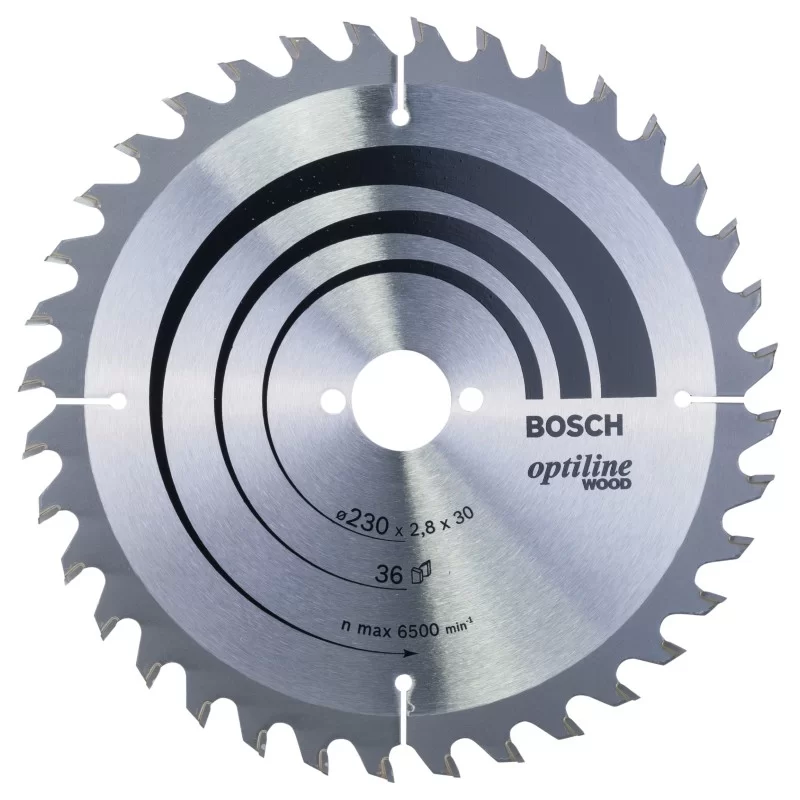 Lame scie circulaire Bosch Optiline Wood tout bois 230 mm alésage 30 mm 36 dents 2,8 mm