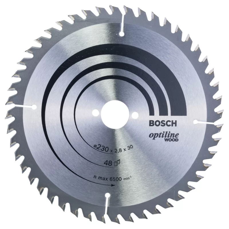 Lame scie circulaire Bosch Optiline Wood tout bois ? 230 mm alésage 30 mm 48 dents 2,8 mm