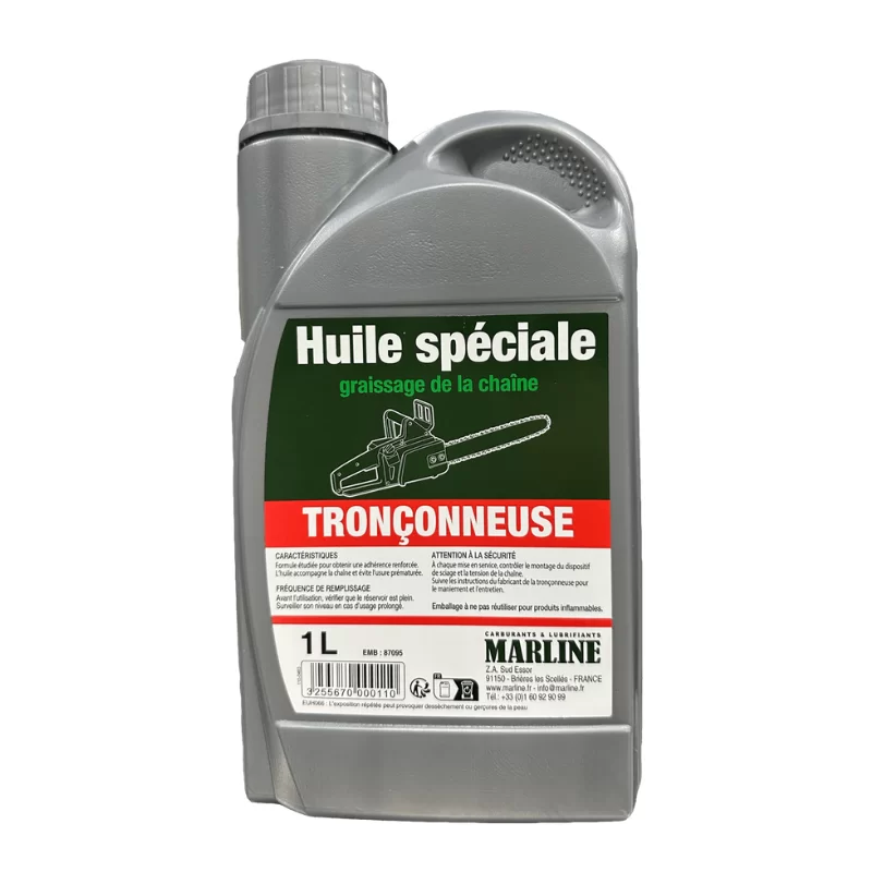 Huile lubrifiante pour guide et chaîne tronçonneuse - Marline - Bidon de 1 litre