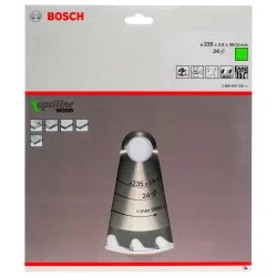 Lame scie circulaire Bosch Optiline Wood tout bois  235 mm alésage 30 mm 24 dents