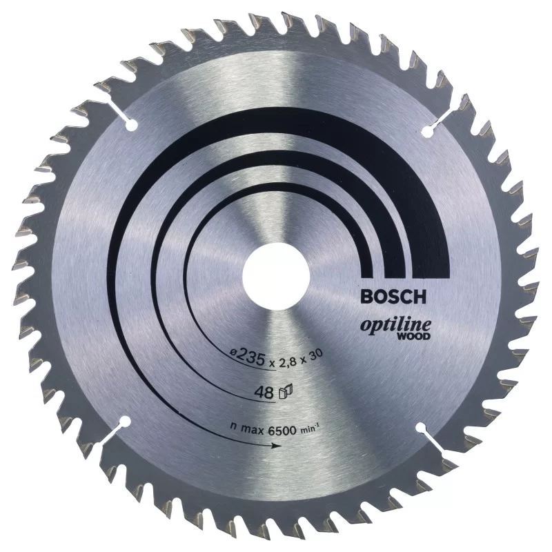 Lame scie circulaire Bosch Optiline Wood tout bois ? 235 mm alésage 30 mm 48 dents