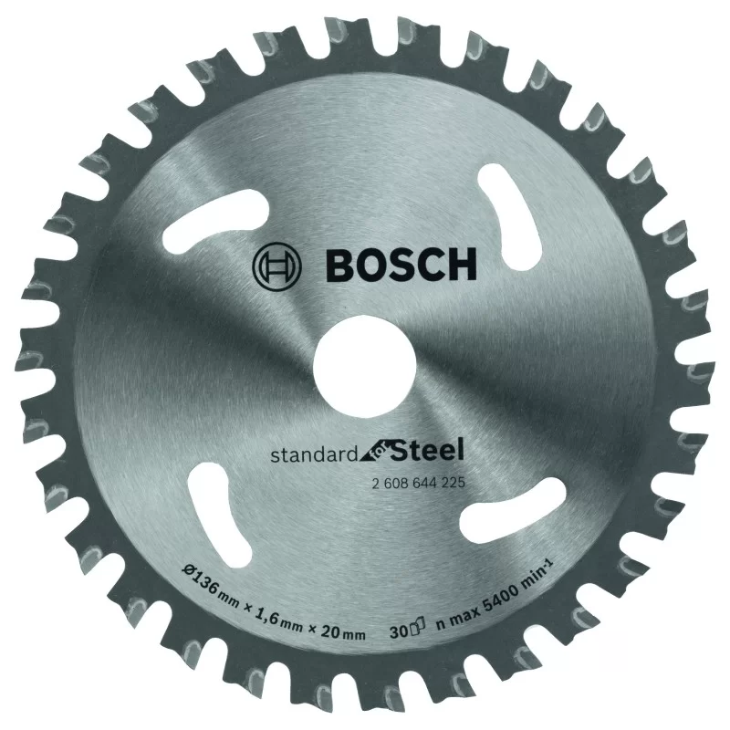 Lame de scie circulaire acier Bosch Standard for Steel 136 x 20 x 1,6 mm 30 dents