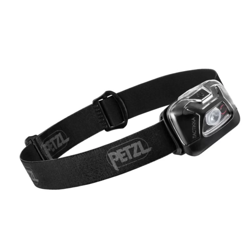 Lampe frontale Petzl Tactikka + éclairage blanc ou rouge couleur noire 300 lumens