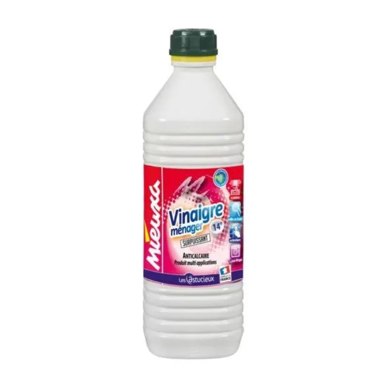 Nettoyant ménager vinaigre ménager surpuissant anticalcaire 14° - Mieuxa - Bouteille 1 litre