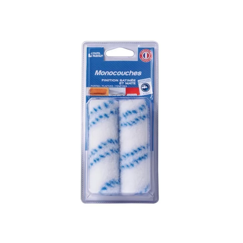 Rouleau patte de lapin pour peinture monocouche L'Outil Parfait - Mini-format 50 mm - Par 2