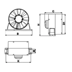 Ventilateur de gaine pour conduit rigide ou souple diamètre  100 mm ABS Blanc