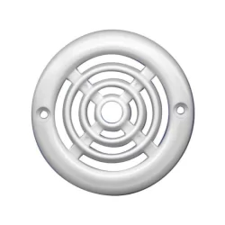 Grille de ventilation ronde en plastique diamètre 64 mm - Blanc - Lot de 4