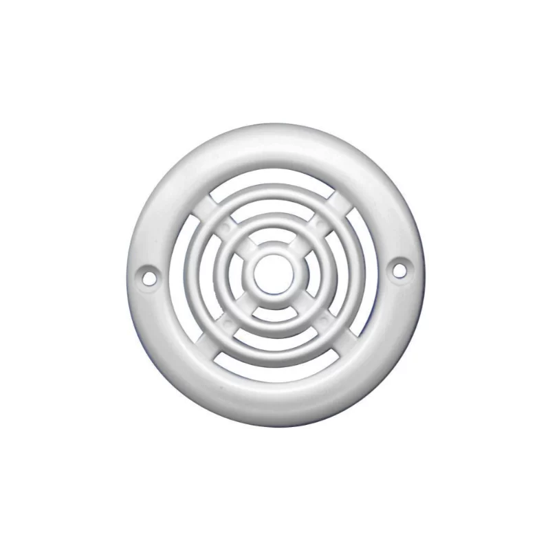 Grille de ventilation ronde en plastique diamètre 64 mm - Blanc - Lot de 4