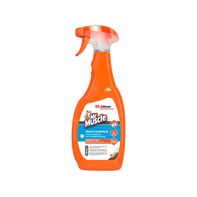 Spray dégraissant et nettoyant Mr Muscle multi-surfaces parfum orange 750 mL