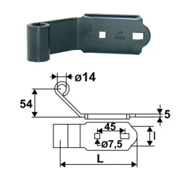 Col pour penture diamètre 14 mm