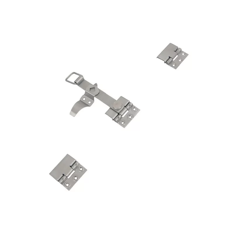 Accessoires d'espagnolette plate Torbel inox 316L avec poignée panneton 3 lacets et support