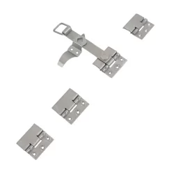 Accessoires d'espagnolette plate Torbel inox 316L avec poignée panneton 4 lacets et support