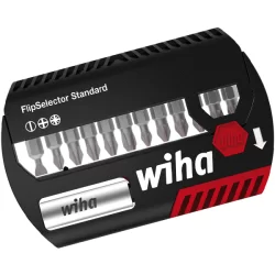 Coffret de 12 embouts de vissage FlipSelector Wiha Fente PH PZ 25 mm et porte-embout 1/4