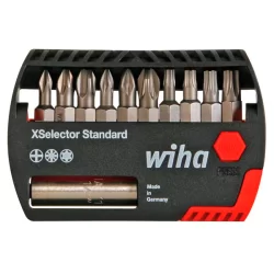 Coffret de 12 embouts Wiha XSelector Standard PH2 PZ1-2-3 TX10-15-20-25-30-40 et porte embout