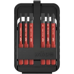 Coffret de 6 embouts isolés slimBit Wiha fente 2.5 - 3.5 - 5.5 - 6.5 mm et Phillips PH1 PH2