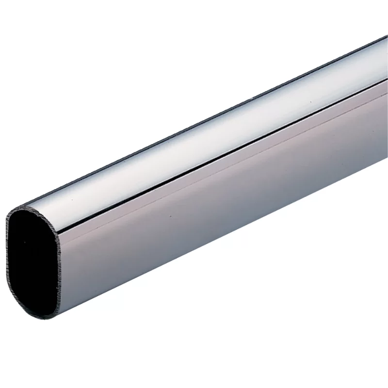 Tube ovale 30 x 15 mm longueur 3000 mm finition chromé