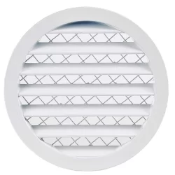 Grille ronde à persienne aluminium blanc diamètre 150 mm